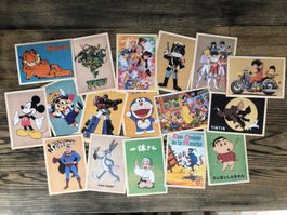 17 Stk Postkarten Cartoon Comic Vintage Look Garfield Mickey
