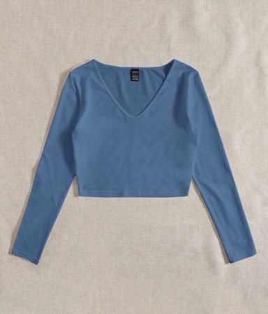 Langarm Crop Top