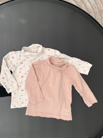 Lot de 2 T-shirts manches longues, 62/68, fille, hiver