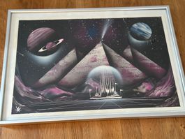 Cooles Weltraum-Bild mit Rahmen, Top Zustand, zu verkaufen