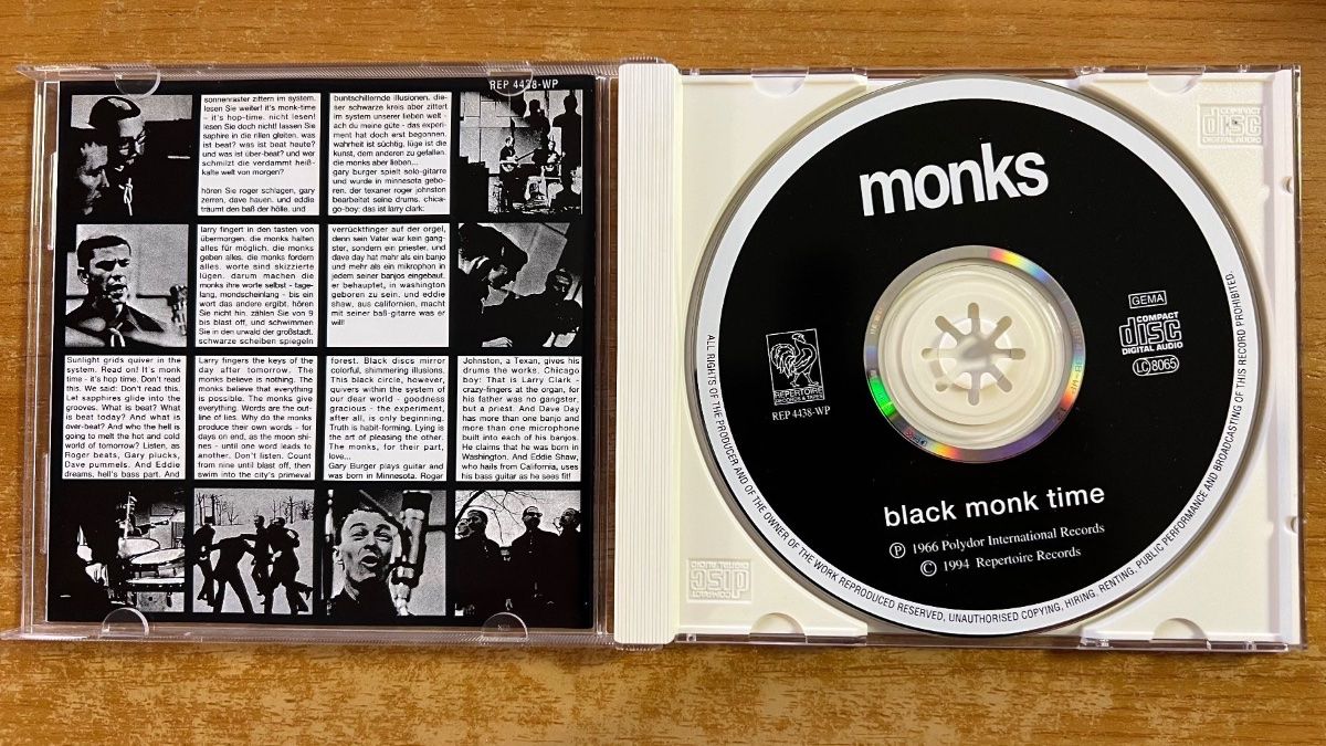CD: Monks - Black Monk Time / CD - 1. D-Press. 1994 - TOP – Usato da Gais venduto da soundcave57 2