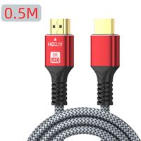 HDMI-2.1-Kabel 8K 60 Hz, 48 Gbit/s, rot, 0,5 m