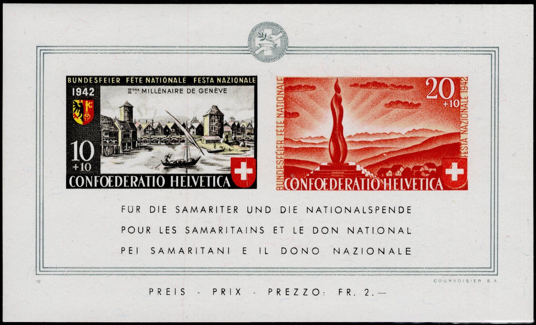 Tutti i francobolli: Pro Patria 1942 Block mit ABART - postfrisch – Nuovo (secondo la descrizione) da Eglisau venduto da Chperfins