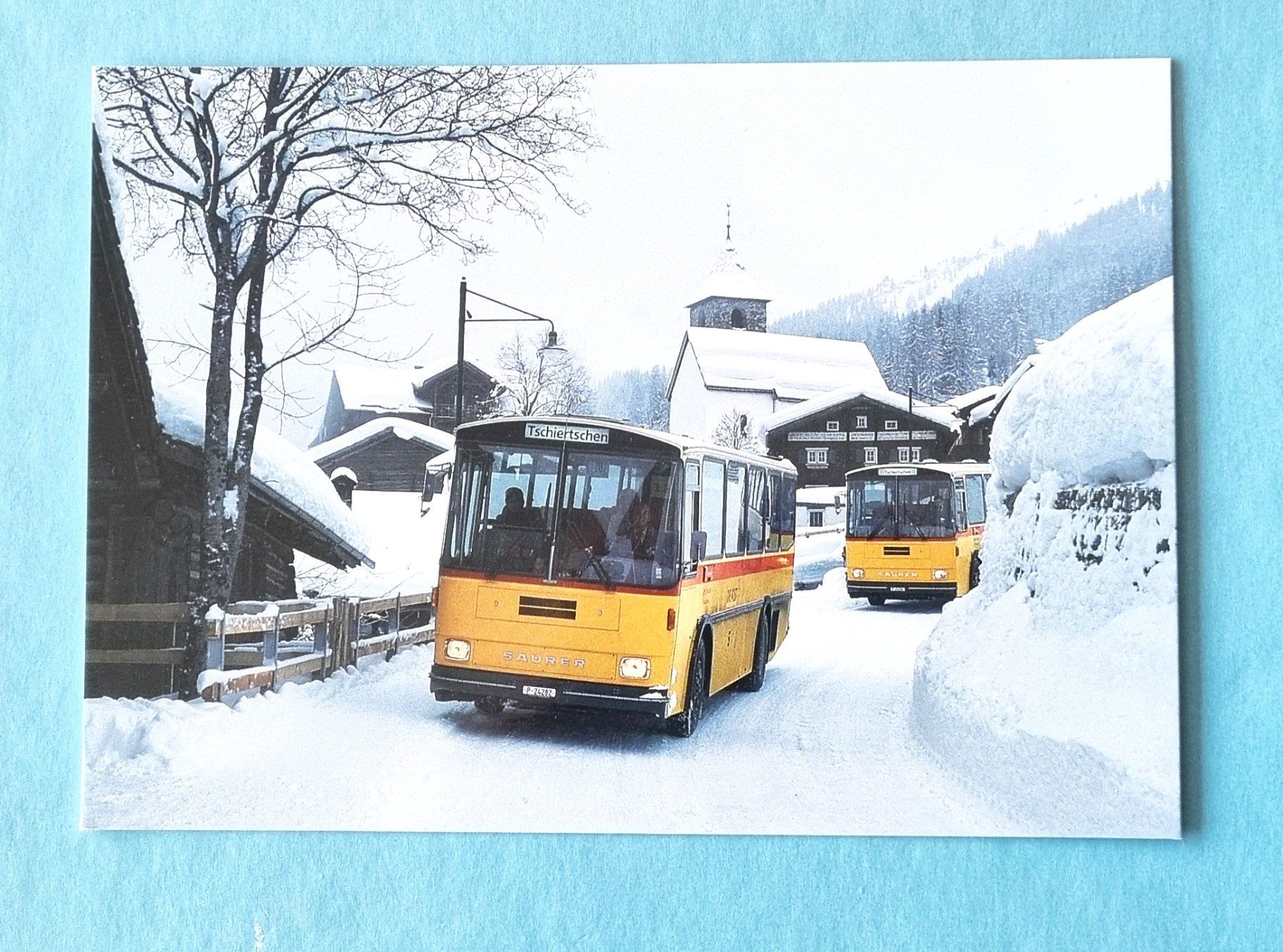 Cartoline postali: Tschiertschen (GR) - Postauto PTT - Winter 2000 – Usato da Rothrist venduto da RROENK