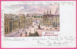 Zürich Bahnhofplatz gel 1900