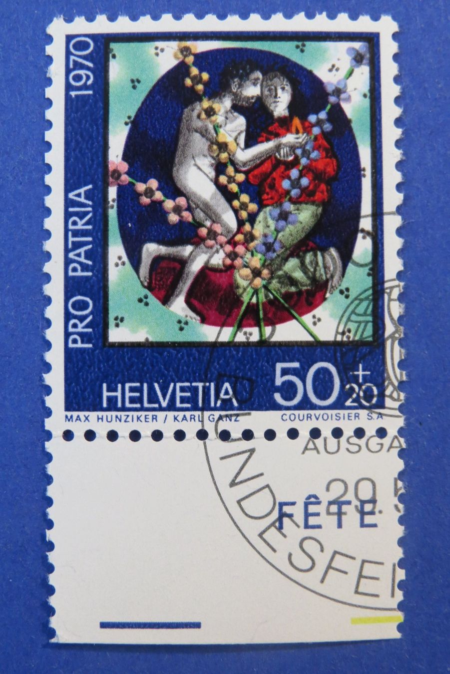 Tutti i francobolli: Serie Pro Patria 1970 - off.Ersttag-Eckstempel BERN – Usato da Brunnen venduto da Kumari 1