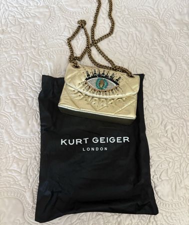 Kurt Geiger sac bandoulière or motif yeux