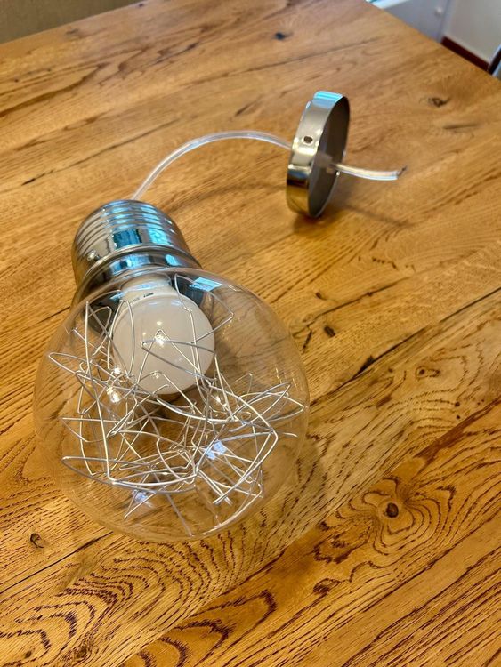 Lustres & lampes de plafonds: Design Hängelampe Glas Chrom Draht Modern Vintage Look – D'occasion à Balzers par ste_v6vc 1
