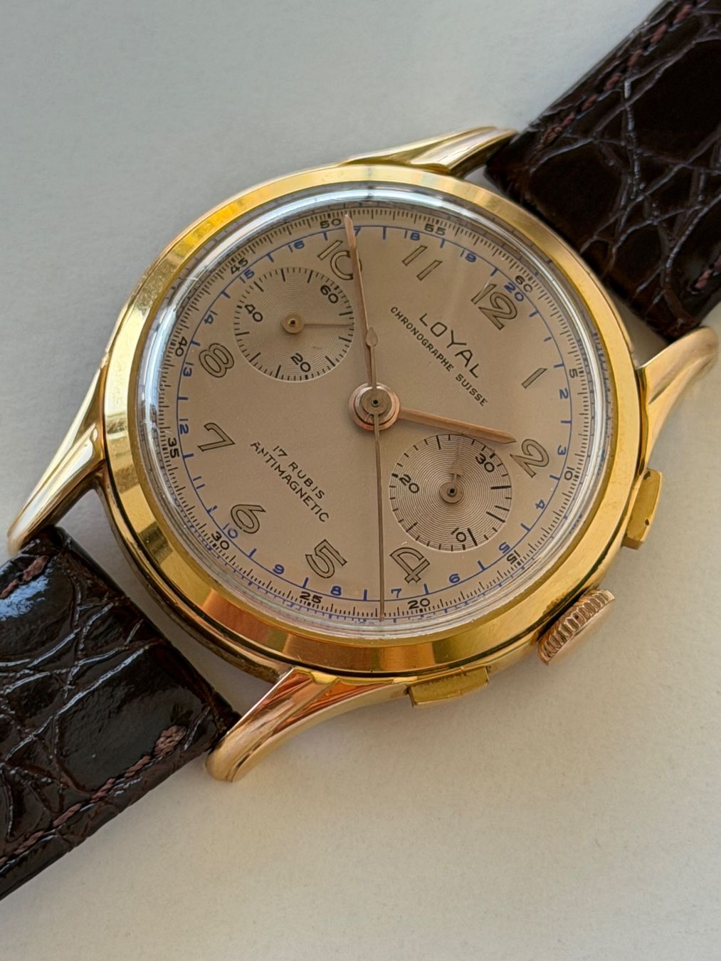 Swiss Orologi: Chronograph Loyal 17 Rubis Antimagnetic Herren – Difettoso da Winterthur venduto da senn-ismaili 3