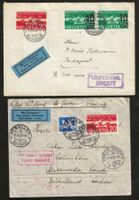 1932/35 : 2 Flugpost Briefe ins Ausland