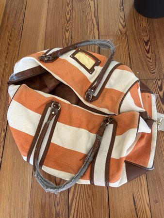 H&M Tasche gestreiftorange/weiss gebraucht