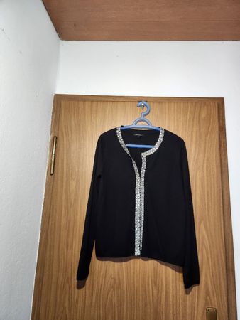 Gilet femme Votre Nom noir laine perles taille M/ L