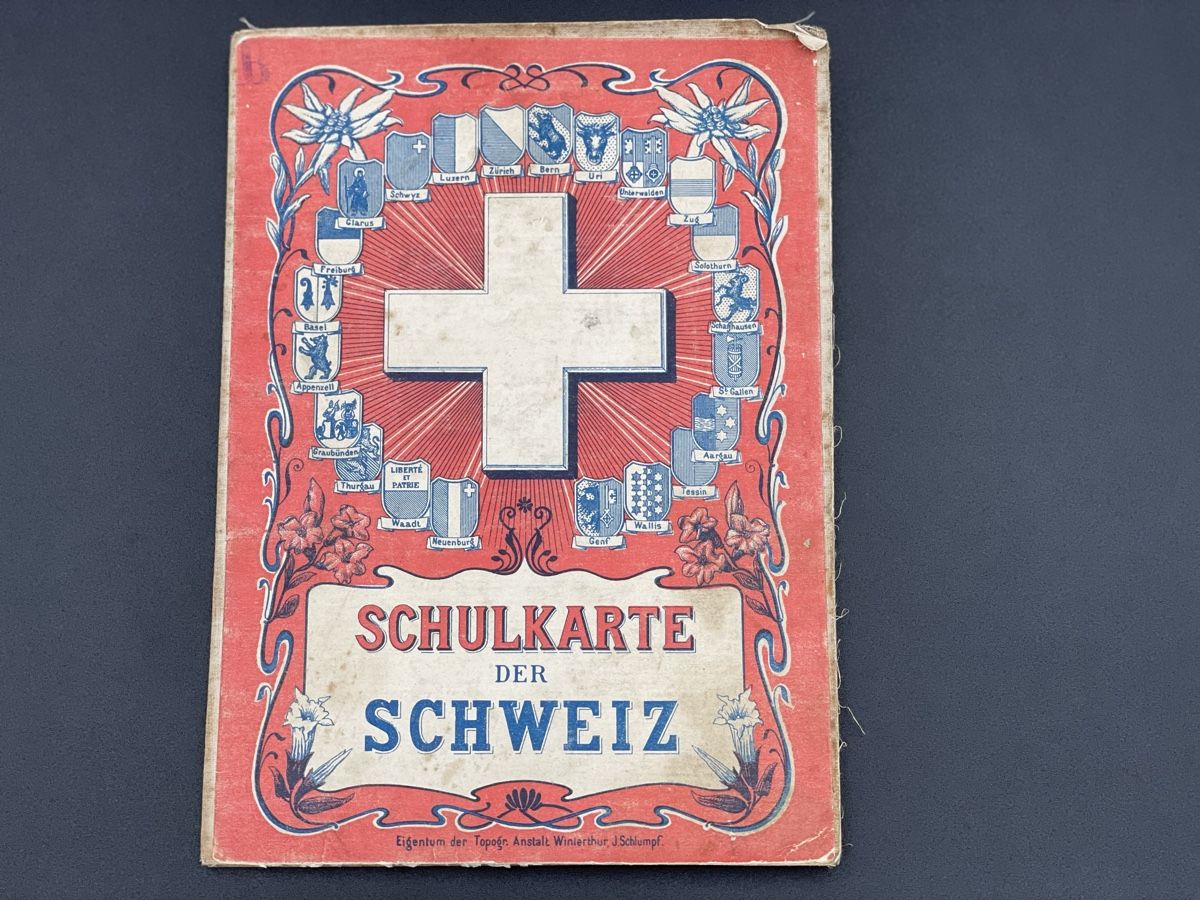 Cartine & Atlanti: Antike Schullandkarte Schweiz ca. 1920 – Usato da Baar venduto da Nini043