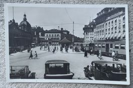 AK Bern Bahnhofplatz Eisenbahn SZB 1936