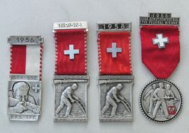 4 SCHÜTZENMEDAILLEN 1956-1958