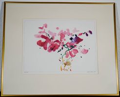 Oskar Koller Limitierte Grafik 26/200 Blumen NEU gerahmt
