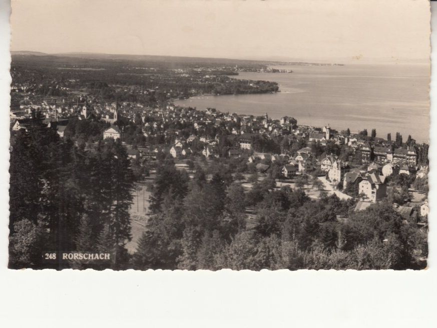 Cartoline postali: Rorschach 1952 mit Bahnstempel Birrfeld – Usato da Bürglen TG venduto da StampGraf