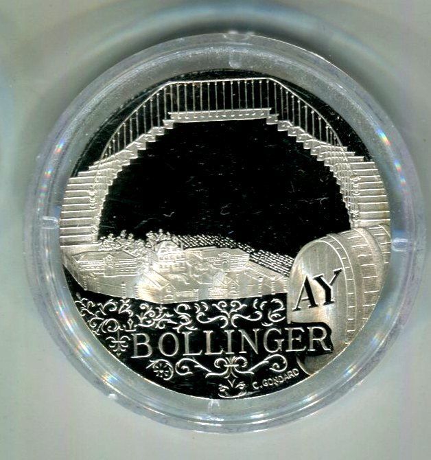 Medaglie: Silbermedaille "Champagne Bollinger". PP. – Nuovo e nell'imballaggio originale da Basel venduto da Butsch5