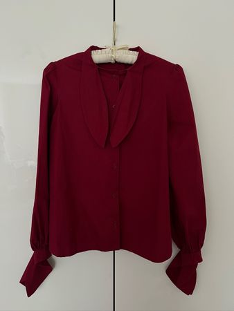 Tara Jarmon Burgundy COTTON Blouse, size M