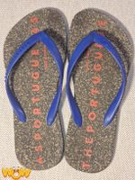 SPECIAL EDITION -Beach Flip-Flops blau –Echtes Korksohle