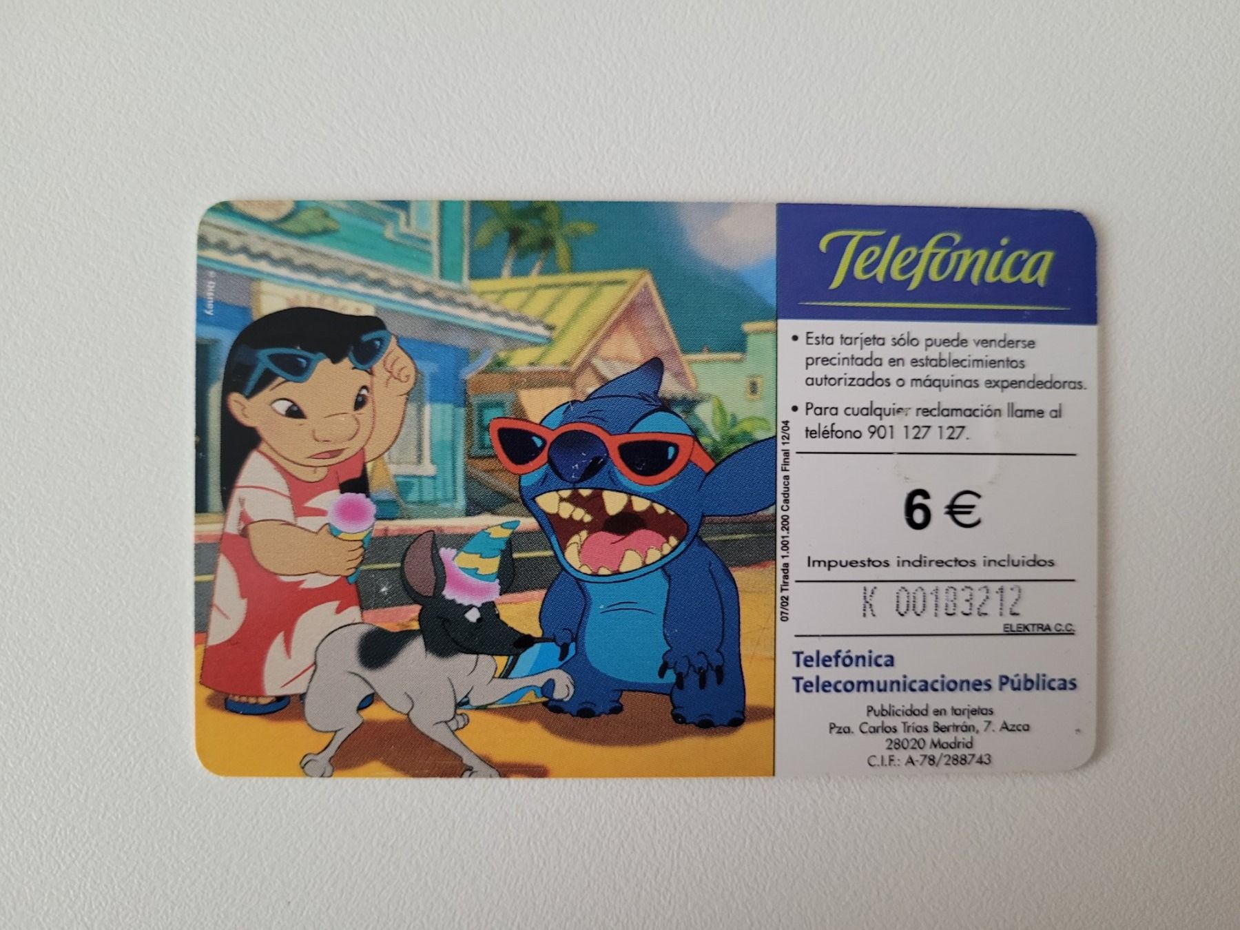 Telefon- & Taxkarten: Telefonkarte Spanien "Lilo & Stitch" – Gebraucht aus Inwil von Flower2325 1