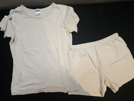 Sommer Pyjama Kids Gr. 122/128, gelb gestreift,guter Zustand