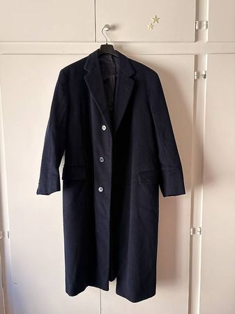 Long manteau bleu marine homme 