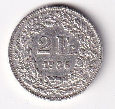 Tutti le monete: 2 Franken 1936 rar – Usato da Neuchâtel venduto da karlpierrino
