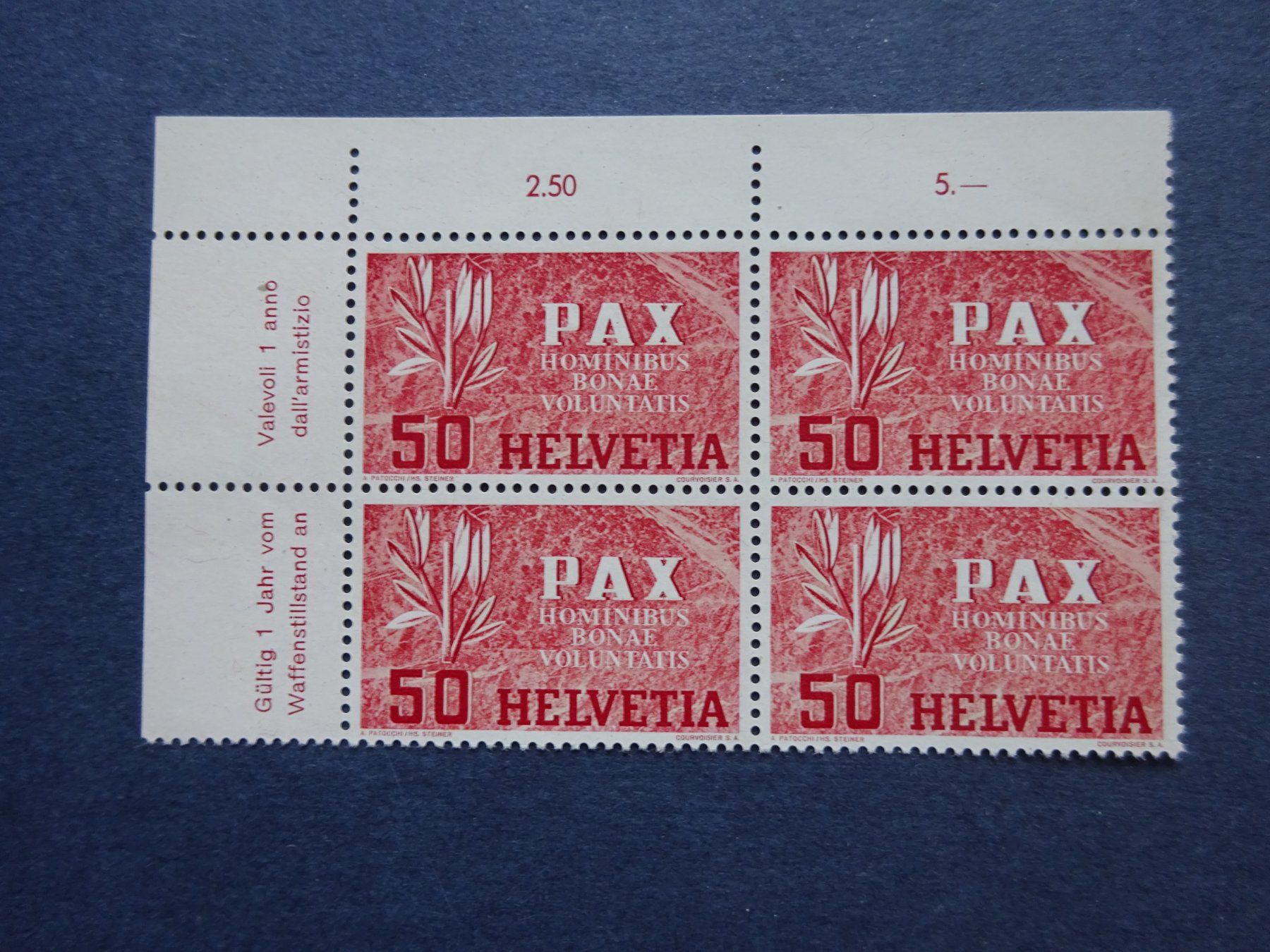 Tutti i francobolli: 1945 PAX 267 4er Block postfrisch** – Usato da Appenzell-Steinegg venduto da adi1975