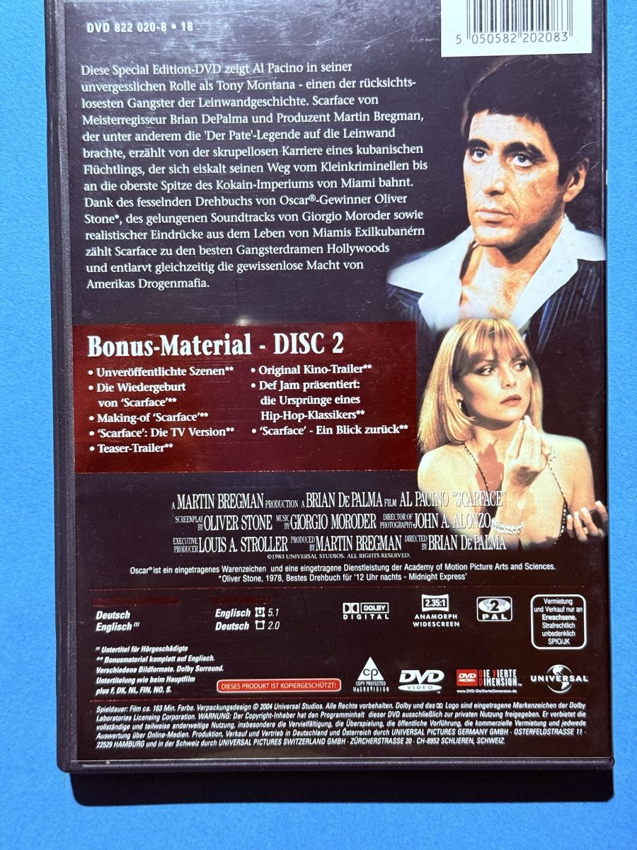 Tutti i DVDs: Scarface DVD Special Edition 2-Disc Set Al Pacino – Usato da Zuerich venduto da SonderArt-Wertgut 1