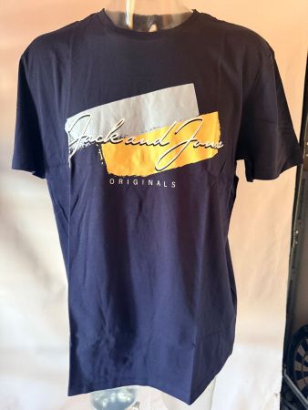 JACK & JONES, T-Shirt Kurzarm, Grösse XXL, Farbe Dunkelblau