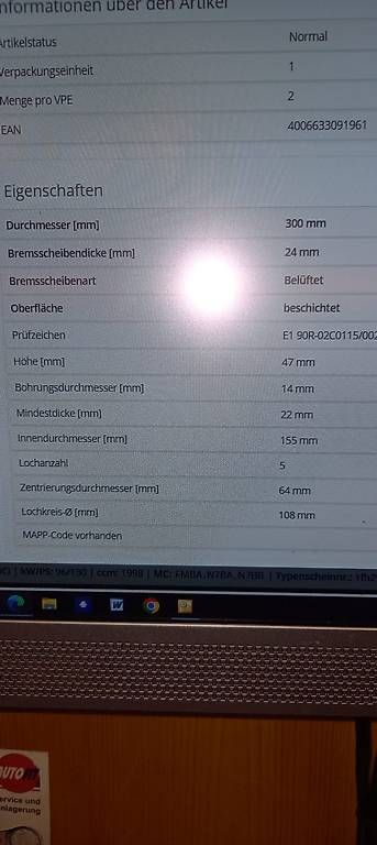 Tutti pezzi di ricambio auto: Bremsscheiben Klötze komplett – Usato da Fahrwangen venduto da espewind 3