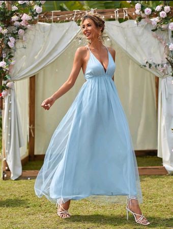 jolie robe, bleu ciel, XL, neuve