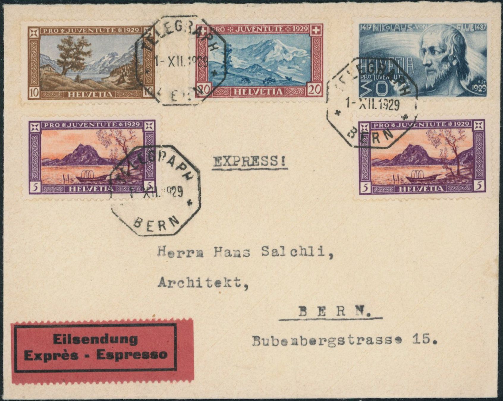Alle Briefmarken: 1929 - Pro Juventute - Ersttagsbrief FDC ET – Gebraucht aus Schindellegi von leecollect