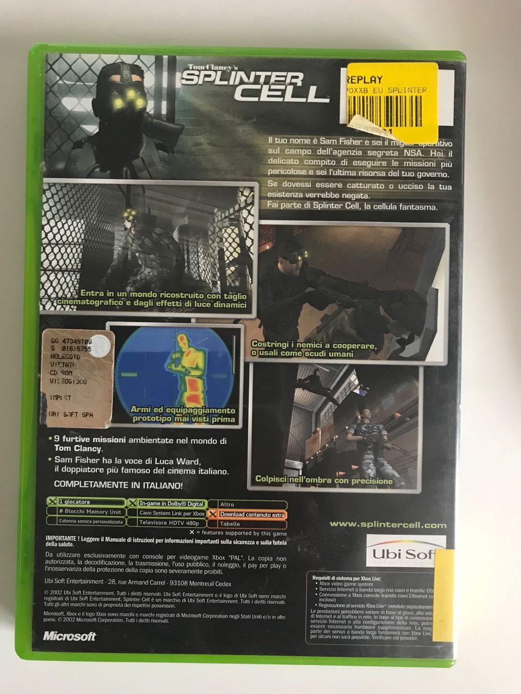 Microsoft Giochi: XBOX (CLASSICS) TOM CLANYS SPLINTER CELL - ITALIENISCH – Usato da Buchs AG venduto da fischli610 1
