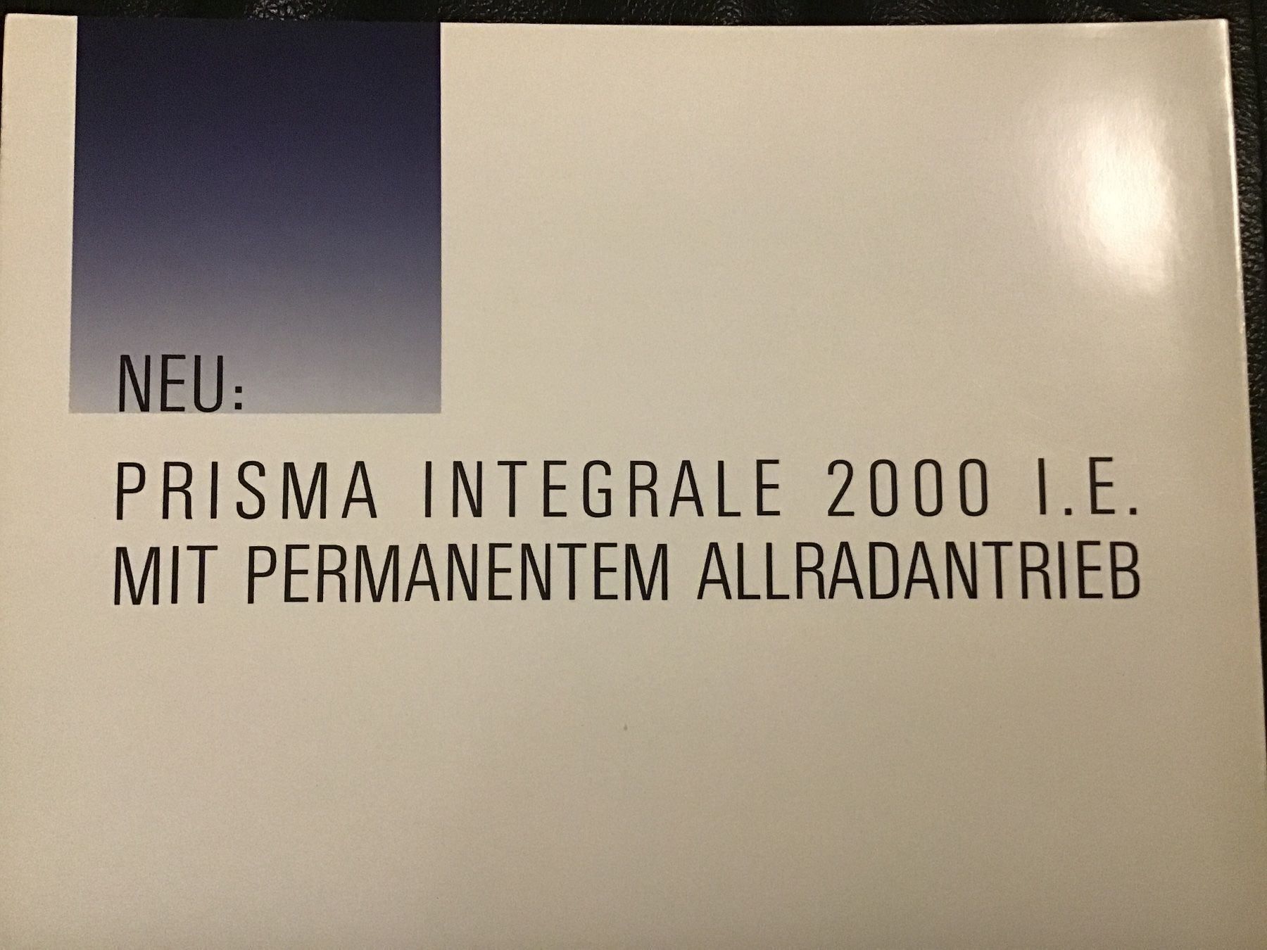 Lancia Documenti: Lancia Prisma Integrale 2000 i.e. Allrad – Usato da Scherzingen venduto da Starseller62