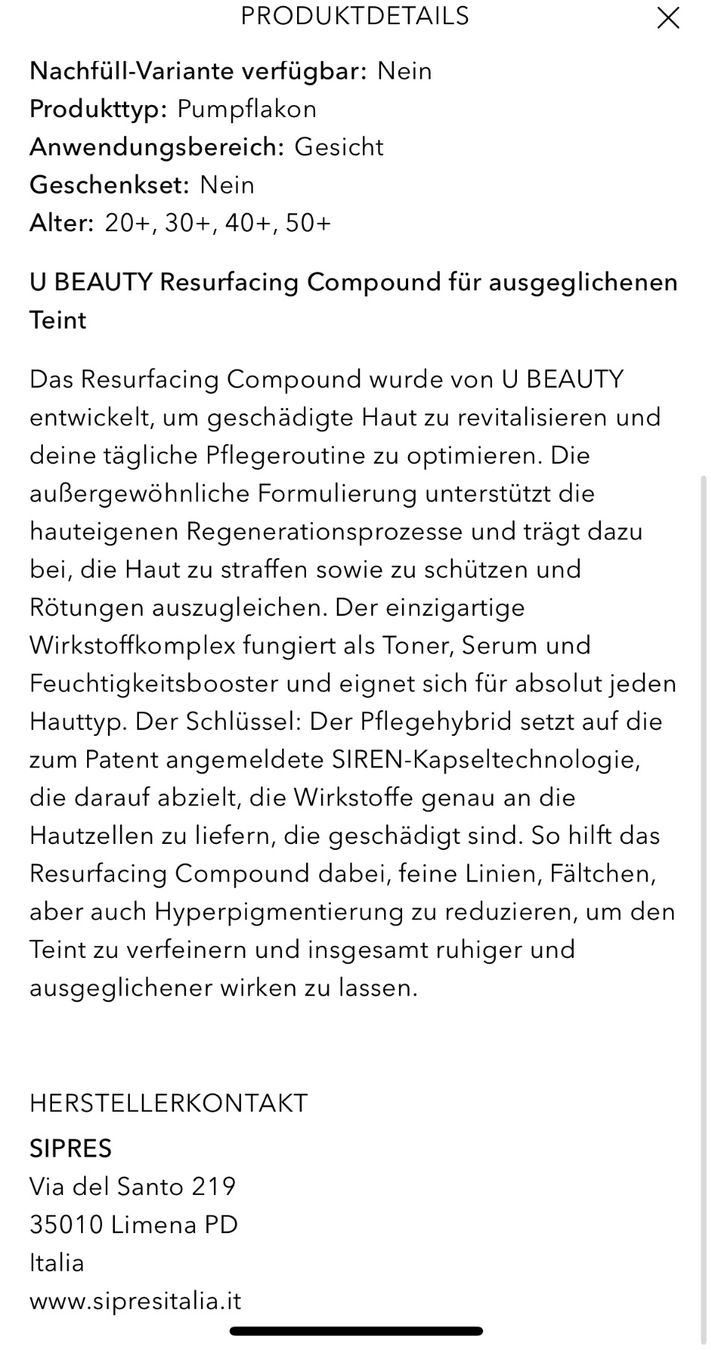Cura del viso: U Beauty Resurfacing Compound 10ml - Neu & Ungeöffnet – Nuovo (secondo la descrizione) da Zürich venduto da deruja 4