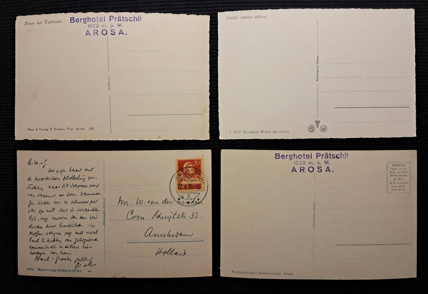 Cartoline postali: 4 AK AROSA - WINTER – Usato da Ponto Valentino venduto da giorgia06 1