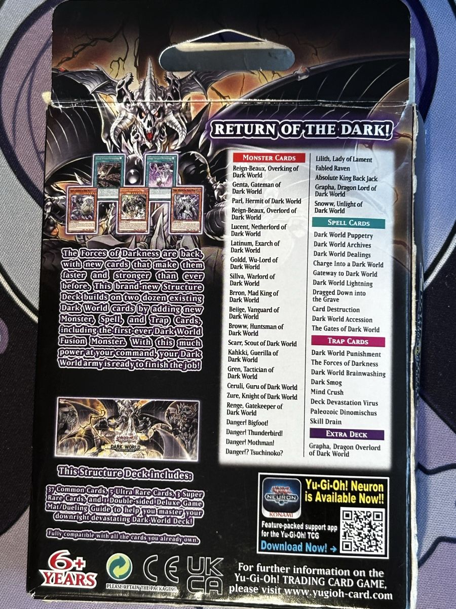 Cartoline: Yu-Gi-Oh Dark World Structure Deck Reloaded In Box – Nuovo (secondo la descrizione) da Stäfa venduto da Mikudayo 1