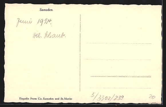 Cartes postales: AK Samaden, Ortspartie mit Kirche – D'occasion à Berlin par bartko-reher 1