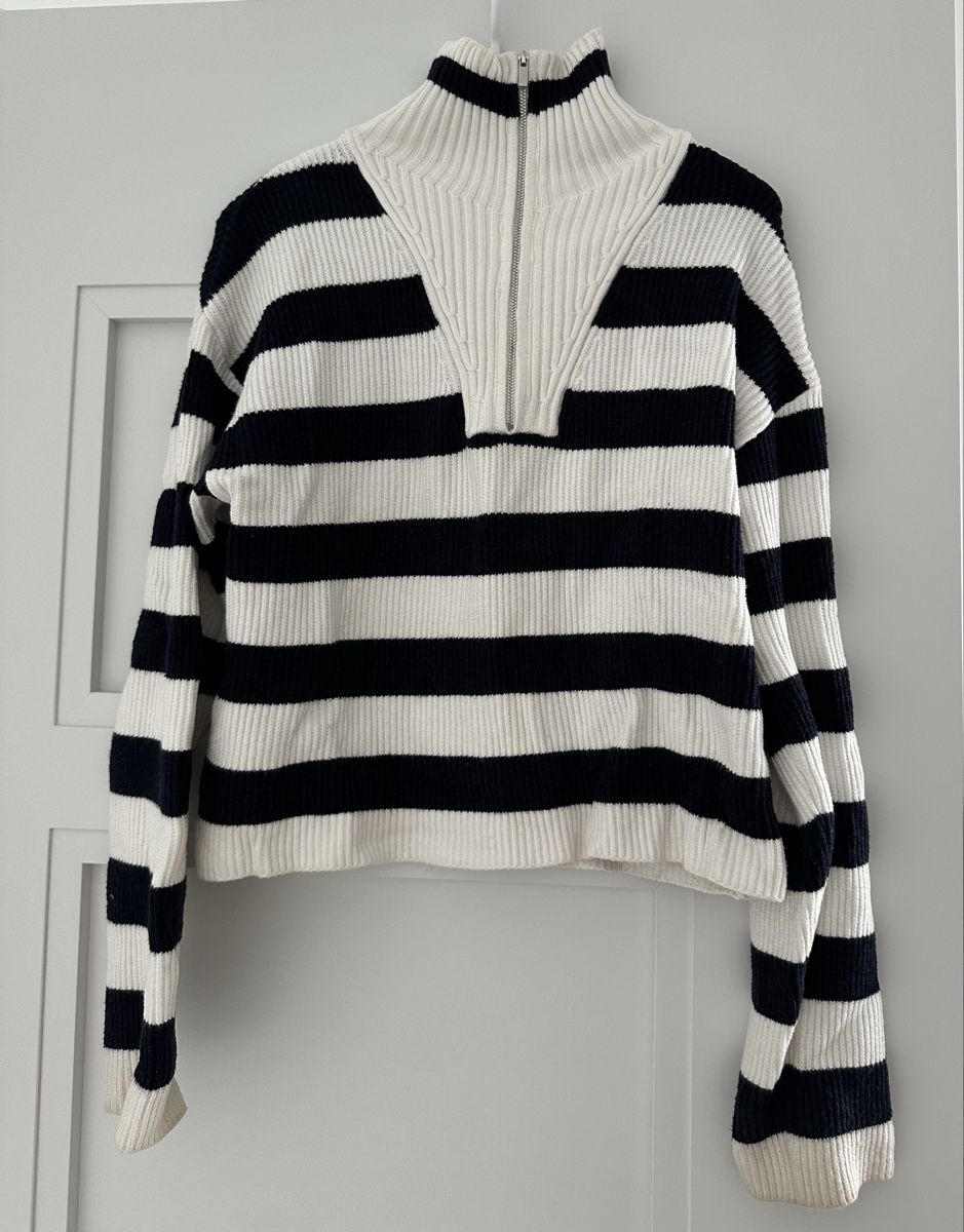 Mango Maglioni & Felpe: Striped MNG Zip Neck Sweater – Usato da Zürich venduto da juz_2t2j