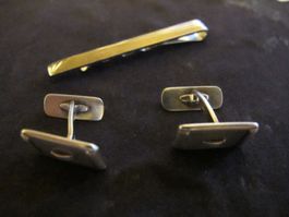 Manschettenknöpfe 835 Und Krawattennadel 925 Set SilberPunze