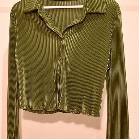 Olive Green Velvet Top