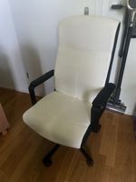 Bürostuhl Lederoptik Weiss mit Rollen