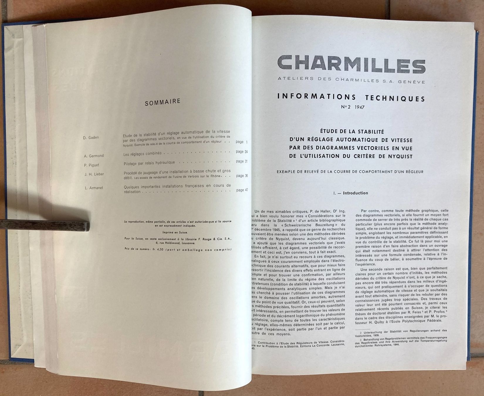 Riviste & Magazine: Charmilles- Recueil de 6 Bulletins Informations Techniques – Usato da Versoix venduto da HELVETICA_1 2