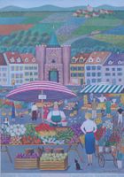 Schulwandbild Andreas Barth Poster Gemüsemarkt, 1958