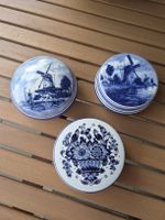 3er Set Vintage Delft Dose / Bonbonniere – Handgemalt 