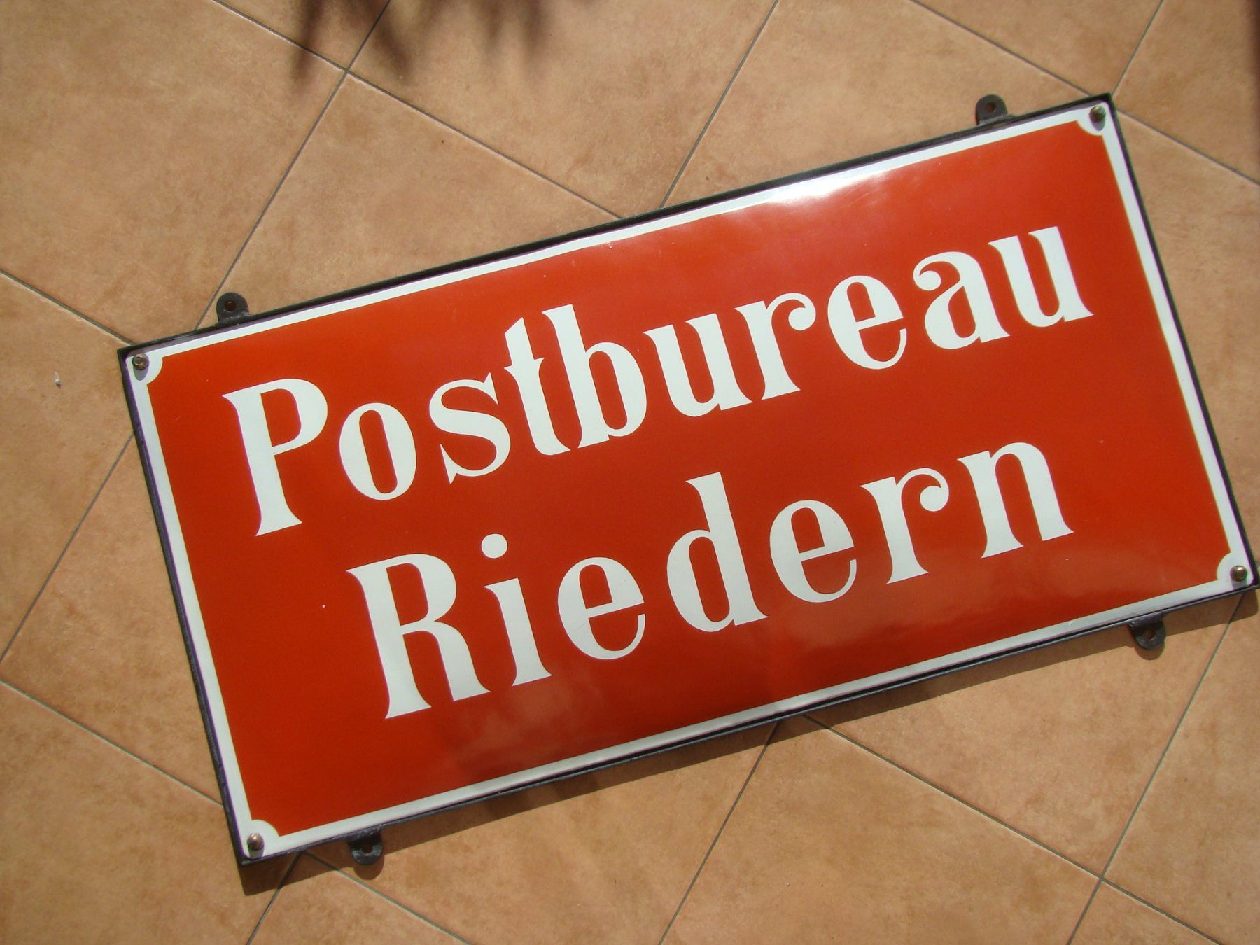 Insegne: Emailschild PTT Post Postbureau Riedern ( Kanton Glarus) alt – Usato da Walzenhausen venduto da Vanquish711 1