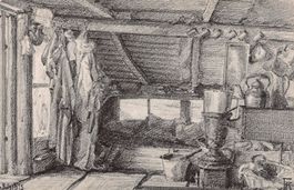 WK I - Le Riez, Mannschaftsunterstand Skizze K. Freytag 1915
