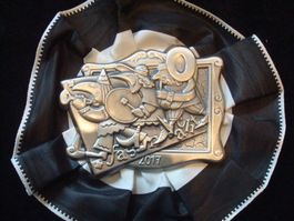 Plakette Basel Zug Silber klein 2017 mit Rosette